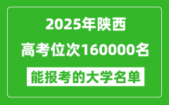 2025陜西高考位次160000名能報(bào)考什么大學(xué)？附能上大學(xué)名單
