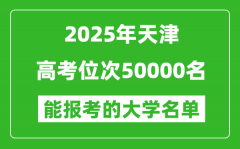 2025天津高考位次50000名能報(bào)考什么大學(xué)？附能上大學(xué)名單